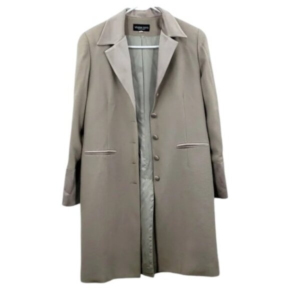 Vivian Shyu silver grey classic women's long coat blazer size 8 - Picture 1 of 6